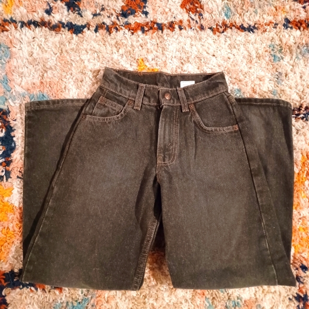 Levi's 565 Kids Dark Green Jeans • 9 Slim • Wide Leg